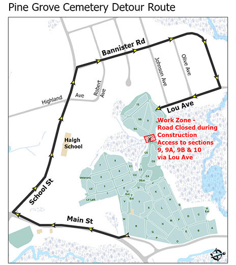 Pine Grove Cemetery Detour Route Starting August 5 2024 Salem Town 